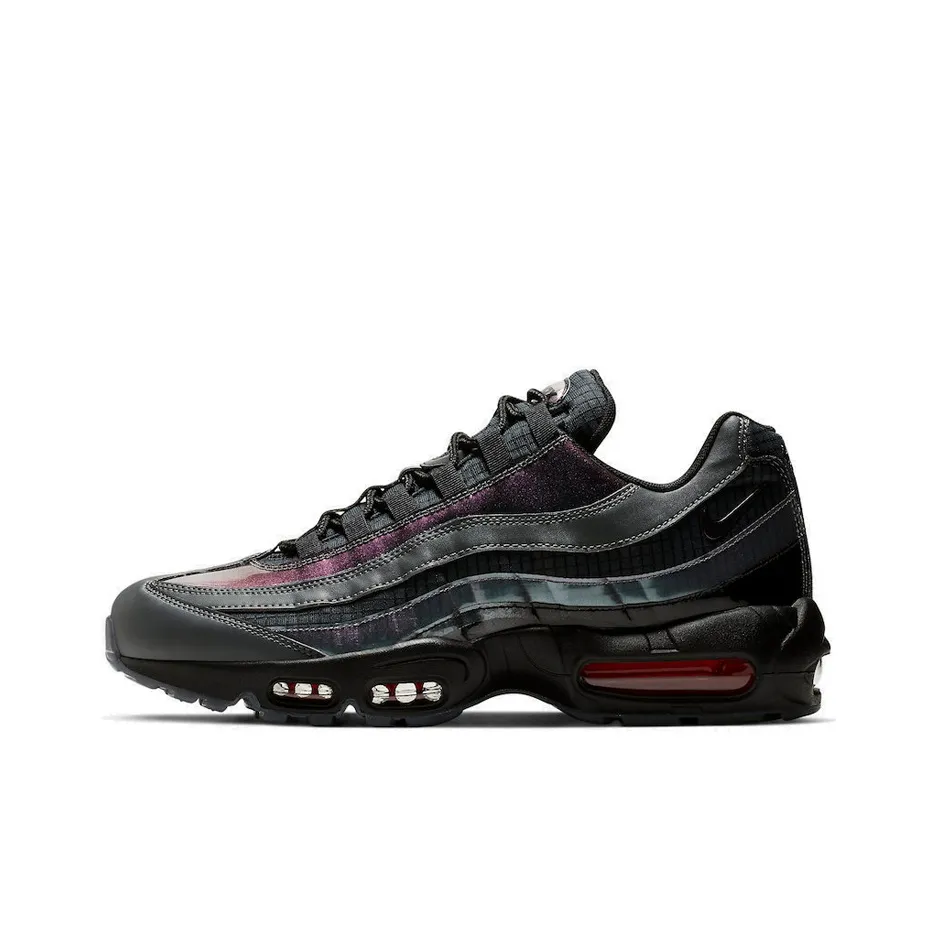 Nike Air Max 95 Low Топ Air Cushion Повседневные Беговые Кроссовки Унисекс Черная Радуга Панель