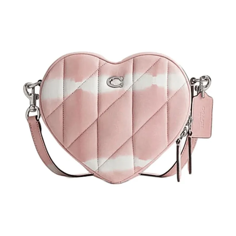 COACH Heart Sheepskin Heart Shaped Bag, Shoulder Bag, Crossbody Bag Trumpets Women's Mixed Pink