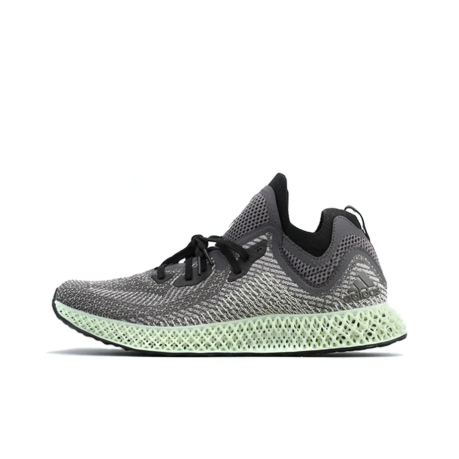 Adidas Alphaedge 4D Нескользящий Легкий Низкий Топ Тренировочные Беговые Кроссовки Мужские Серый Зеленый