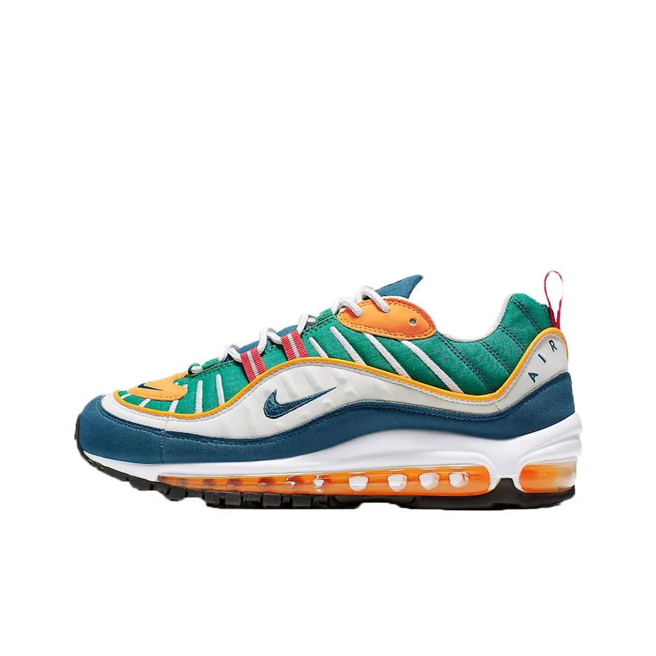 Nike Air Max 98 Low Топ Марафон Беговые кроссовки Женские Белый Синий