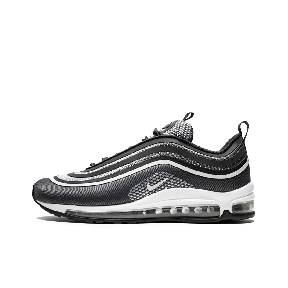 Nike Air Max 97 Low Топ Беговые кроссовки Мужской Черный Серебряный Bullet Super Light Винтаж