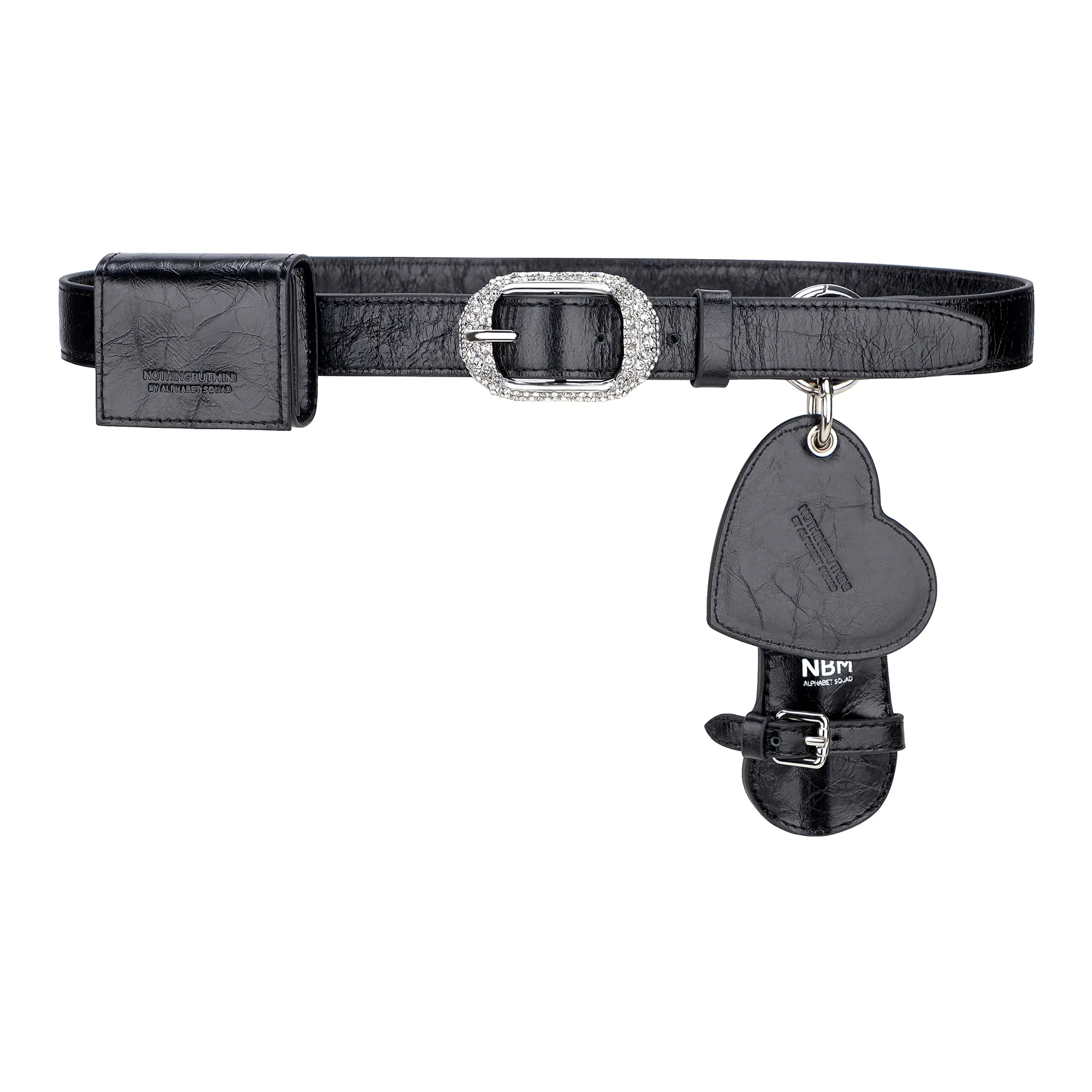 NothingButMini Коровья кожа Бананка Мини Унисекс Смелый Элегантный Черный