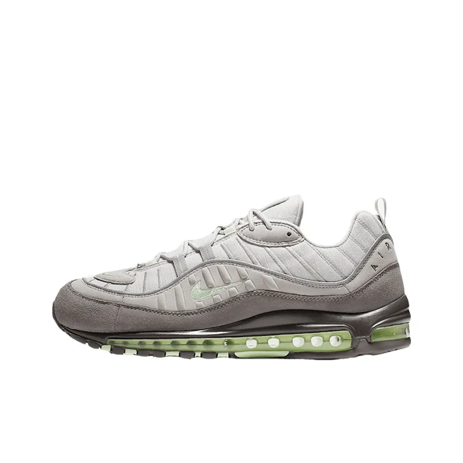 Nike Air Max 98 Low Топ Air Cushion Повседневные Беговые Кроссовки Мужские Серый Зеленый