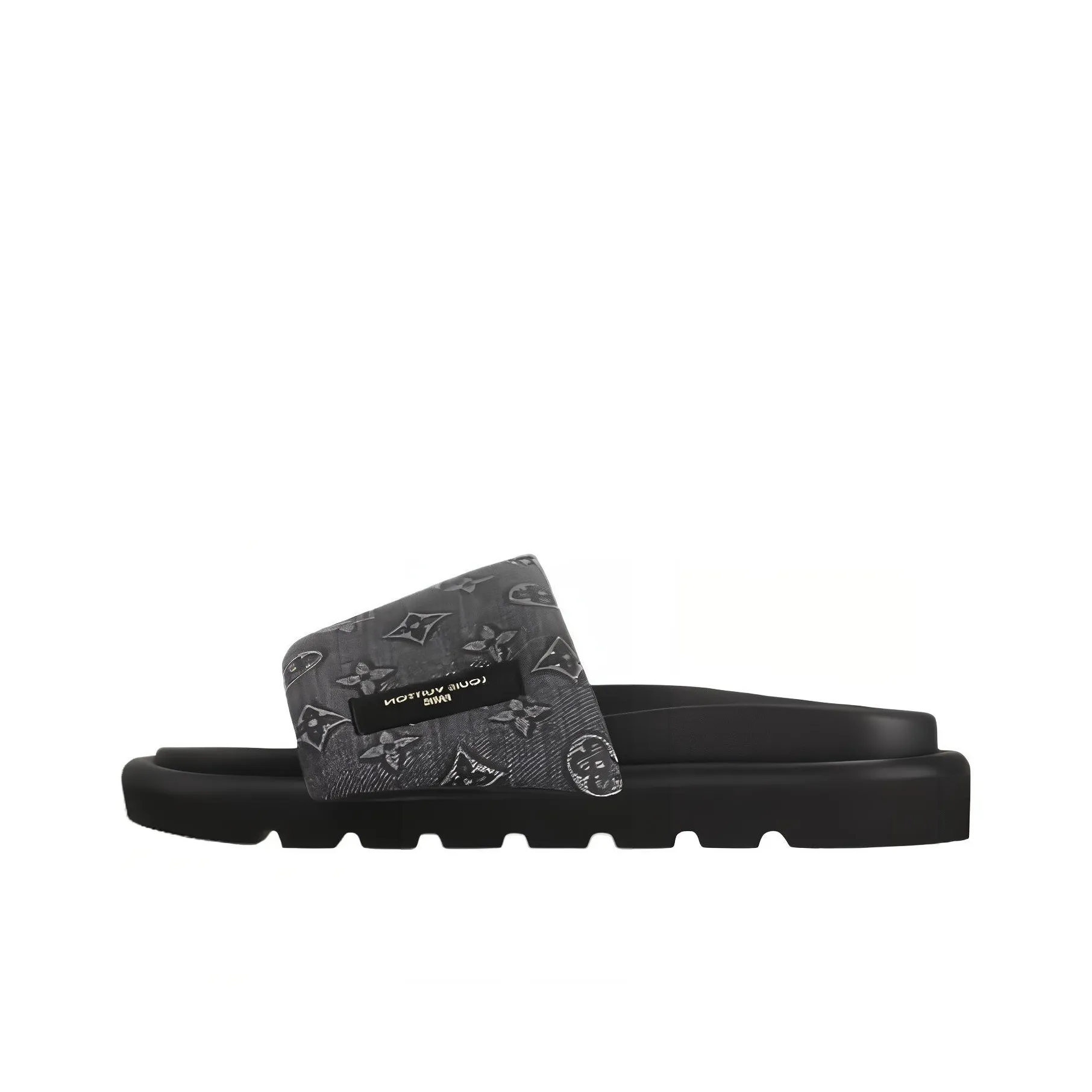 LOUIS VUITTON Slide Slippers Women's Black