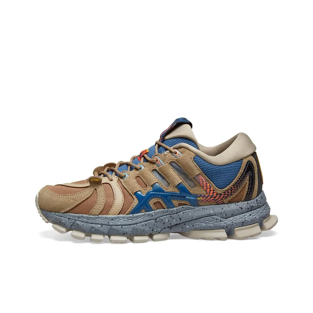 LiNing Non-slip Lightweight Low-Top Casual Running Shoes Men's Blue Brown New York Fashion Apparel Weekly Runway
