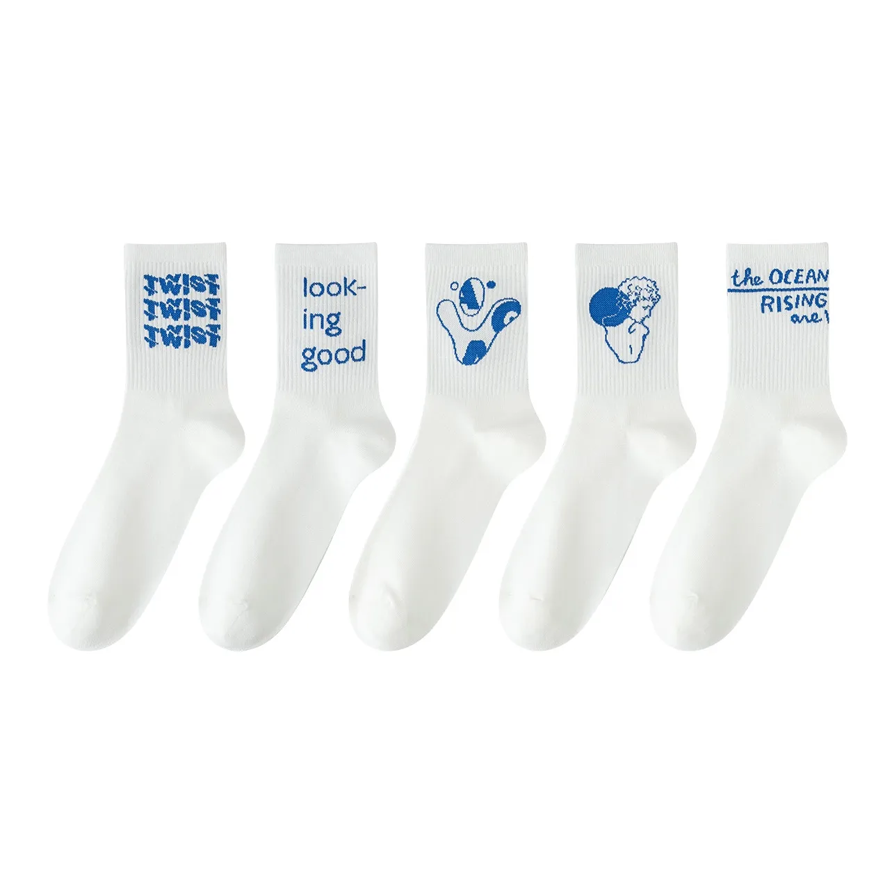 MIIOW Mid Calf Socks Men's 5 Pack