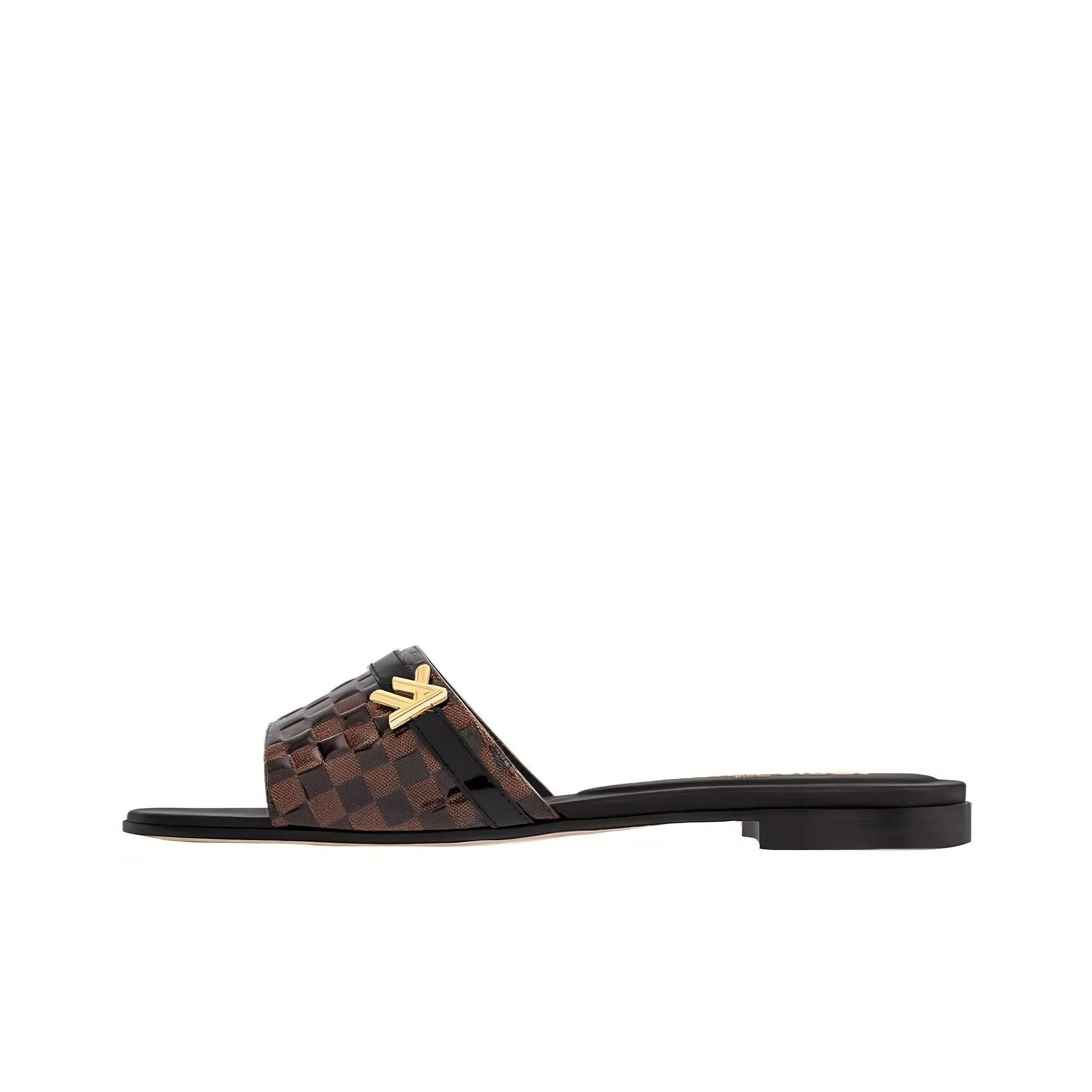 LOUIS VUITTON Revival Slide Slippers Women's Black Brown