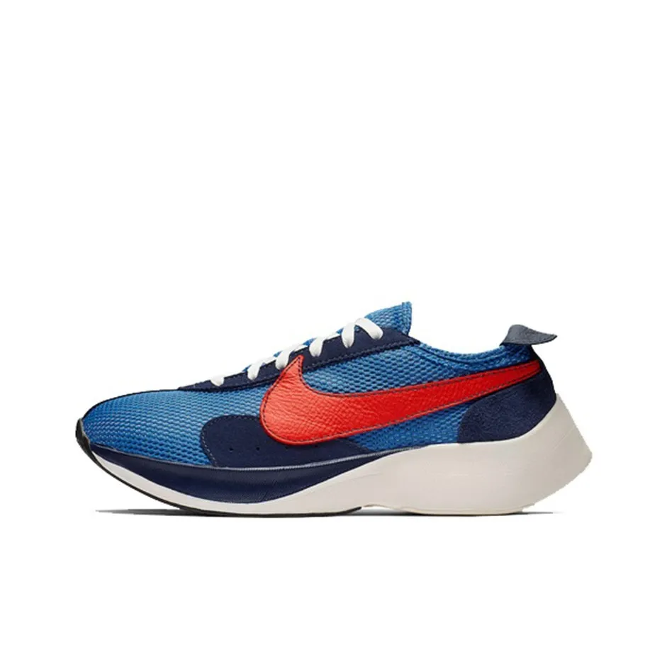 Nike Moon Racer Шокабойеры Противоскользящие Низкие Беговые кроссовки Унисекс Синий Красный