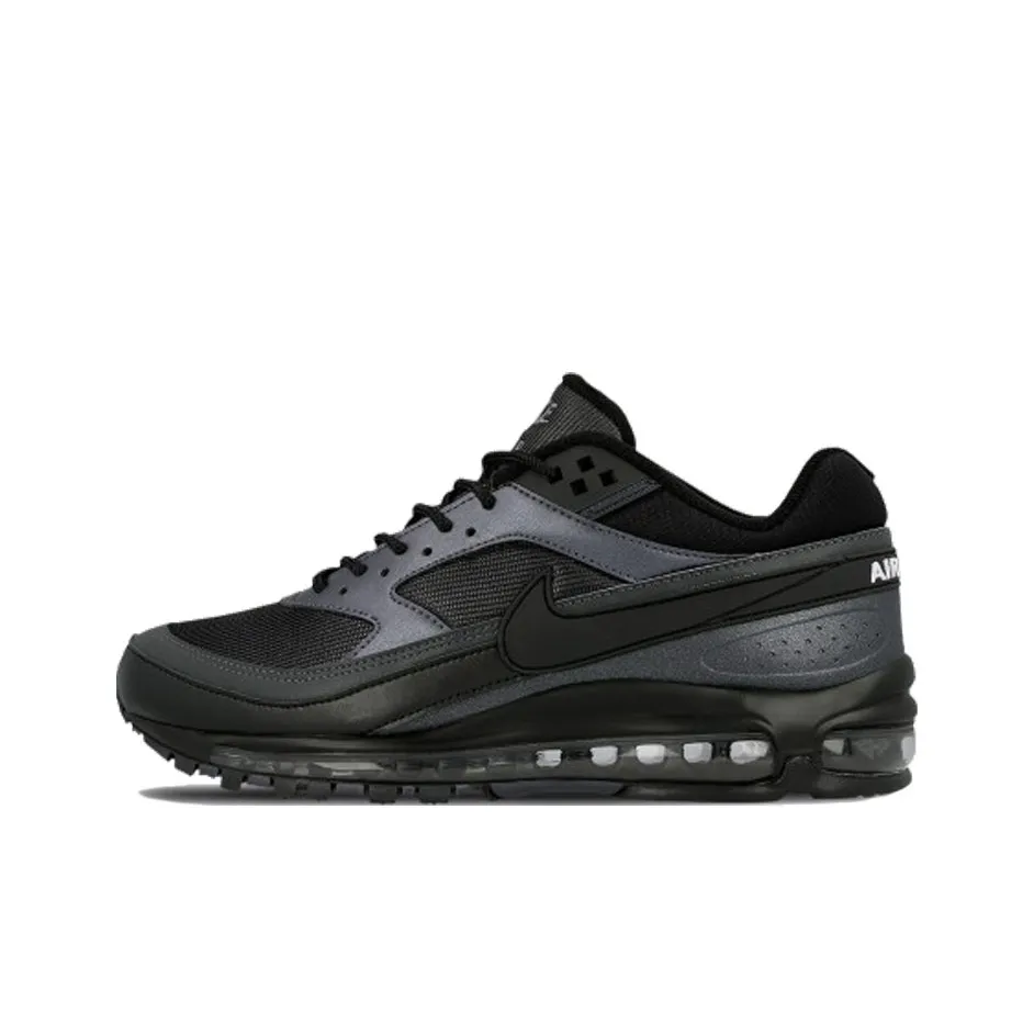 Nike Air Max 97 BW Skepta Low Топ Беговые кроссовки Мужской Черный Облегающий Винтаж Пэчворк Air Cushion Черный Bullet