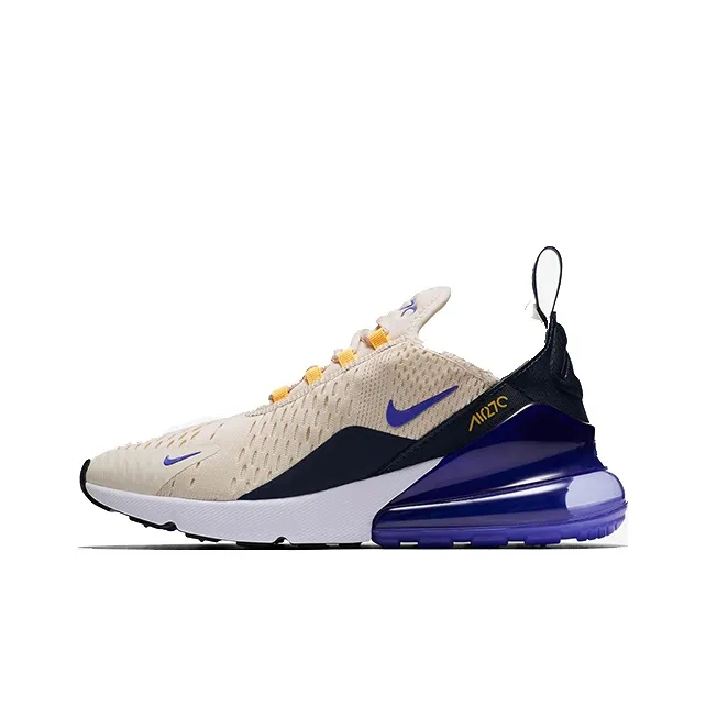 Nike Air Max 270 Low Топ Марафон Беговые кроссовки Женские Бежевый Белый Синий