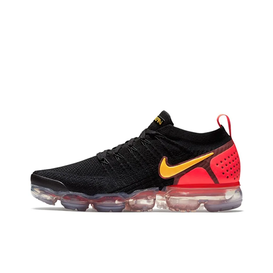 Nike VaporMax 2,0 Low Топ Air Cushion Повседневные Беговые Кроссовки Мужские Черные Красные