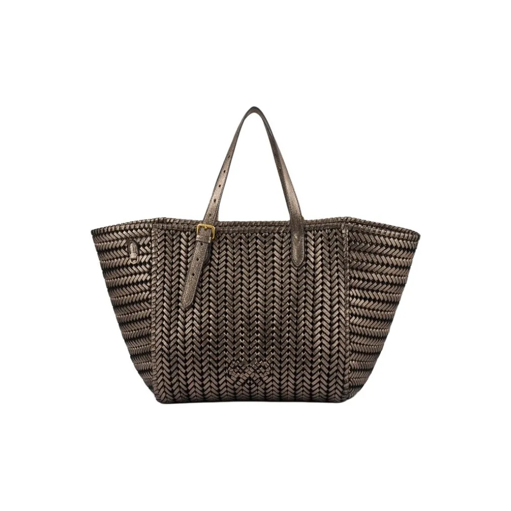Anya Hindmarch Metal & Capra Leather Tote Bag, Shopping Bag, Shoulder Bag, Handbag Women's Metallic