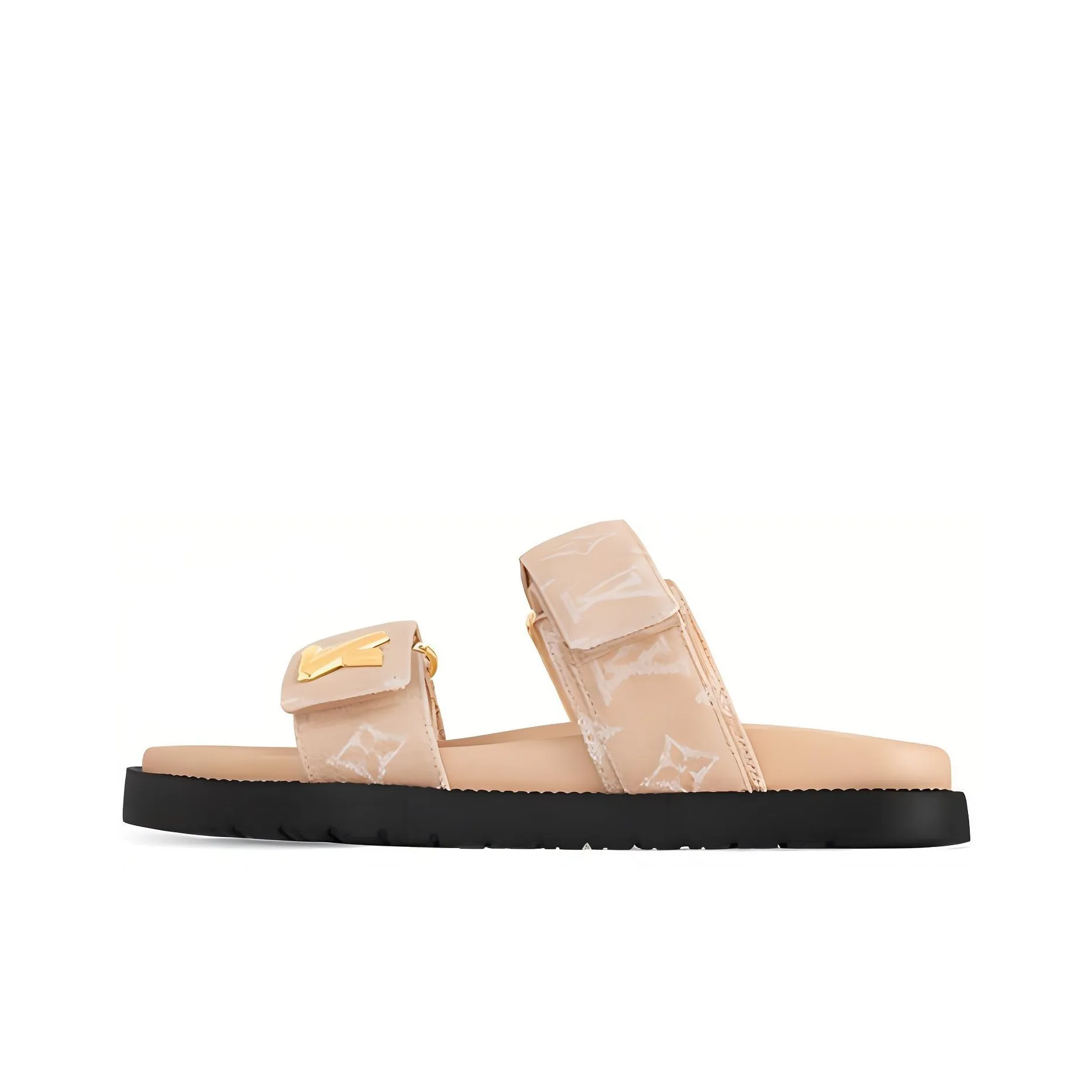 LOUIS VUITTON Sunset Slide Slippers Women's Light Umber