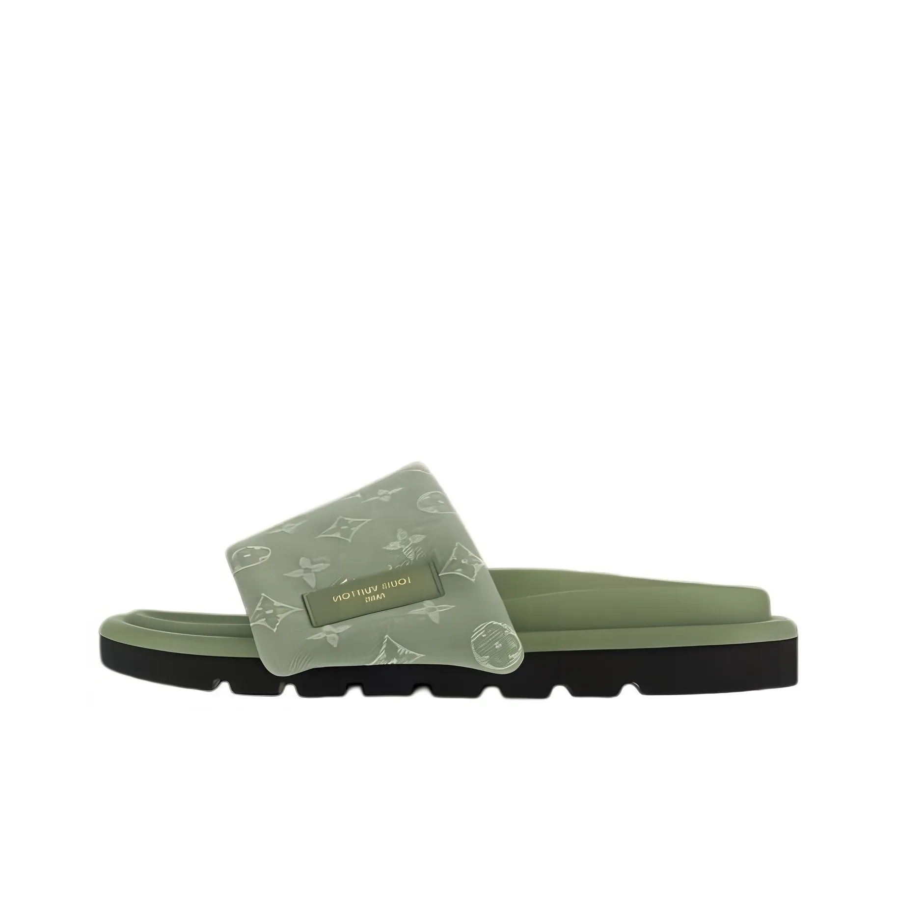 LOUIS VUITTON Pool Pillow Comfort Slide Slippers Women's Green