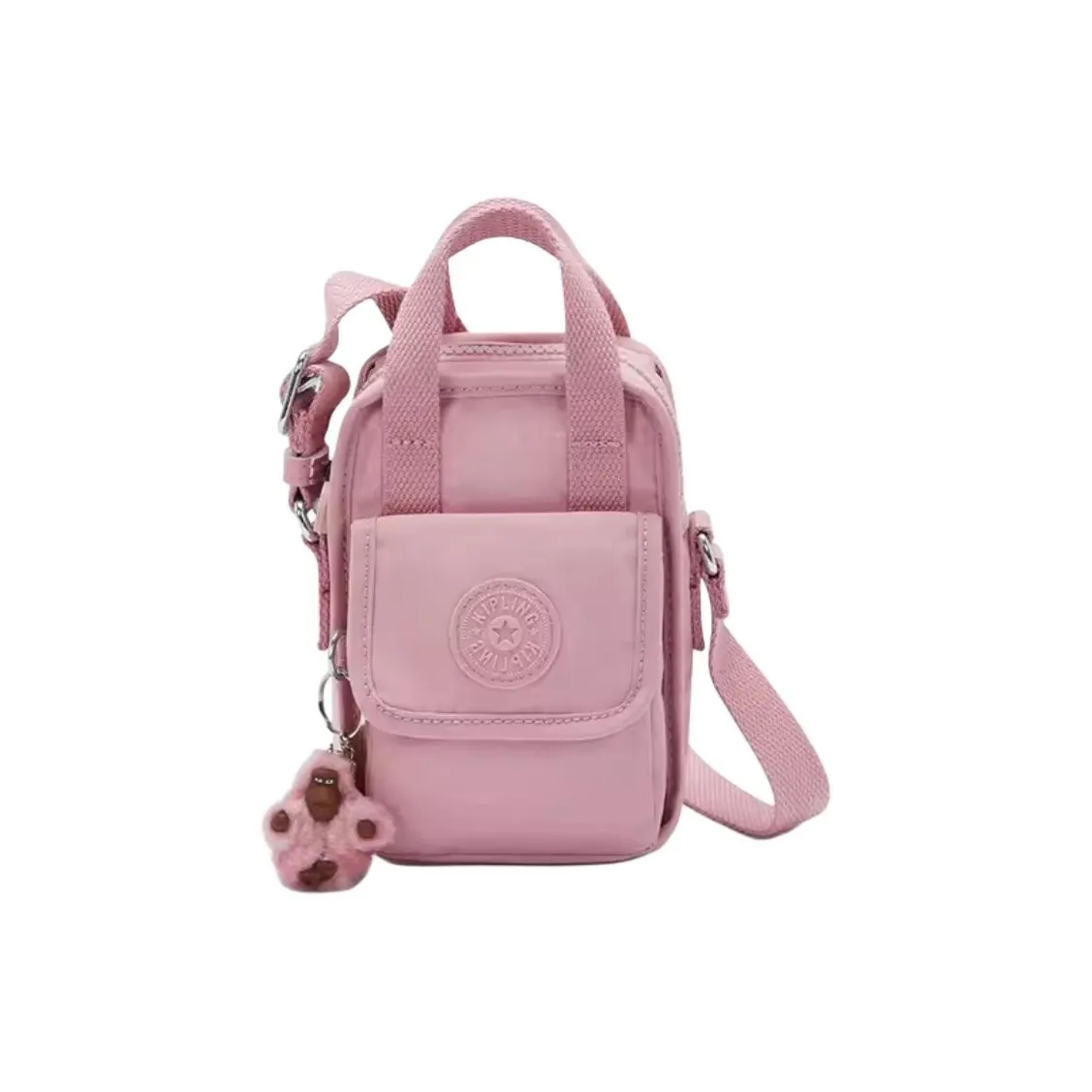 Kipling Polyamide One Shoulder Crossbody Cell Phone Pouch Trumpets Unisex Pink