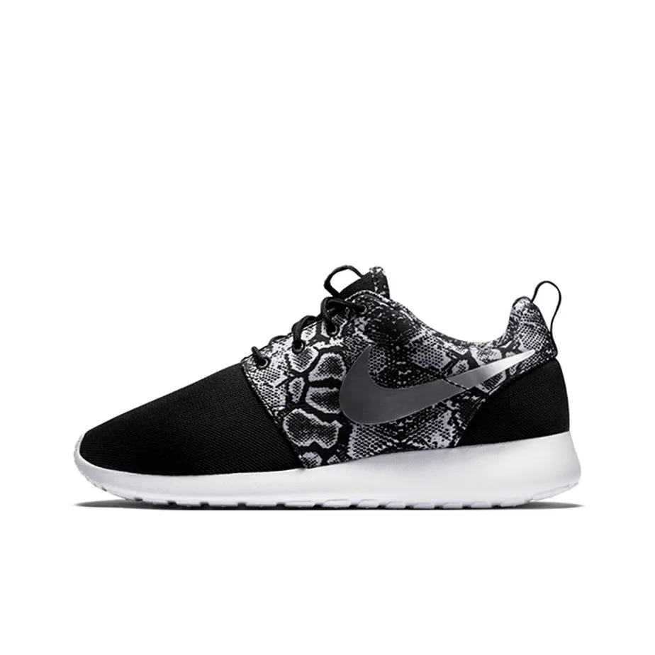 Nike Roshe Run Шок Абсорберы Противоскользящие Устойчивые к Износу Низкий Топ Марафон Беговые кроссовки Женские Черный