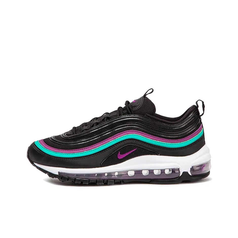 Nike Air Max 97 Амортизация Поддержка Низкий Топ Беговые кроссовки Женские Черный Фиолетовый