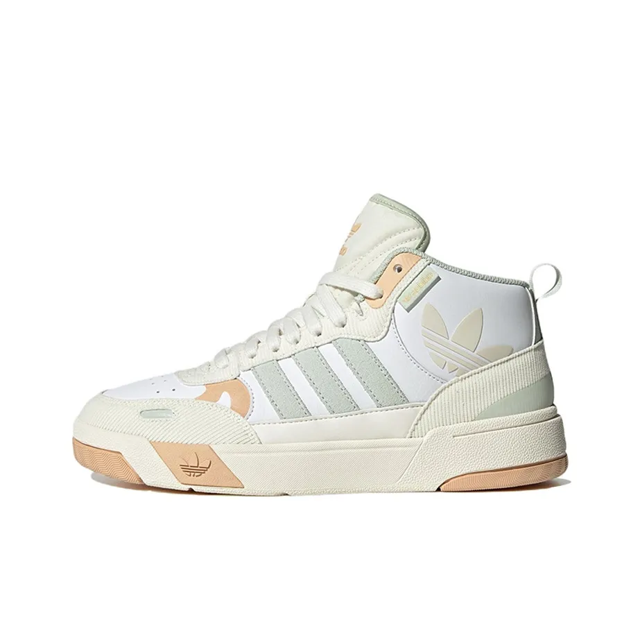Adidas Originals Post Up Slip Resistant Abrasion Resistant MID Топ Скейтборд Кроссовки Женские Белый Зеленый Желтый