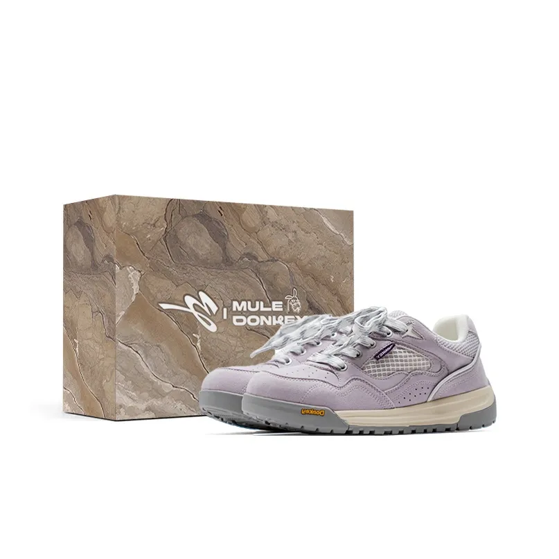 Mule Donkey Skateboard Shoes Unisex Low Top Purple/White/Coffee