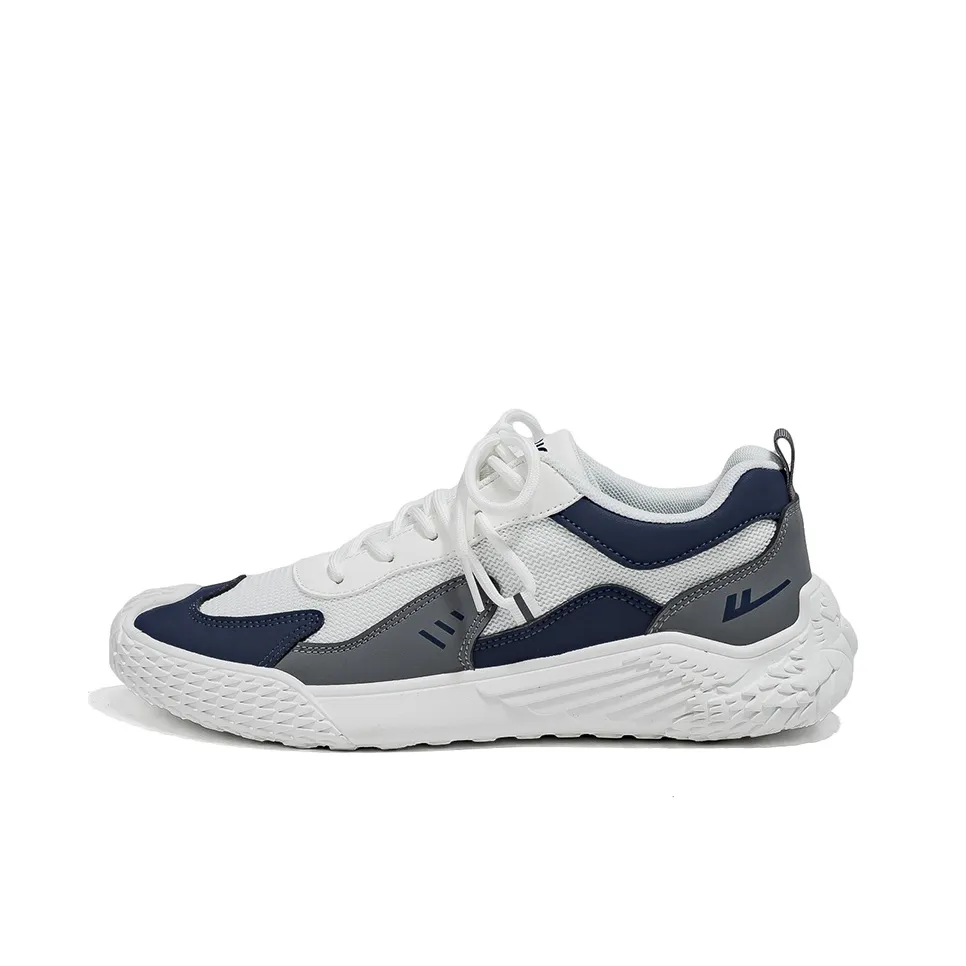 Warrior Low-Top Casual metallic shoes Men's White Gray Dark Blue