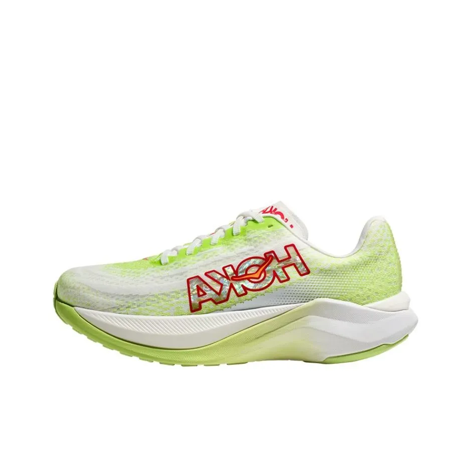 HOKA ONE ONE Mach X Амортизация Устойчивый к истиранию Дышащий Низкий Топ Повседневные Беговые кроссовки Мужские Зеленый Белый