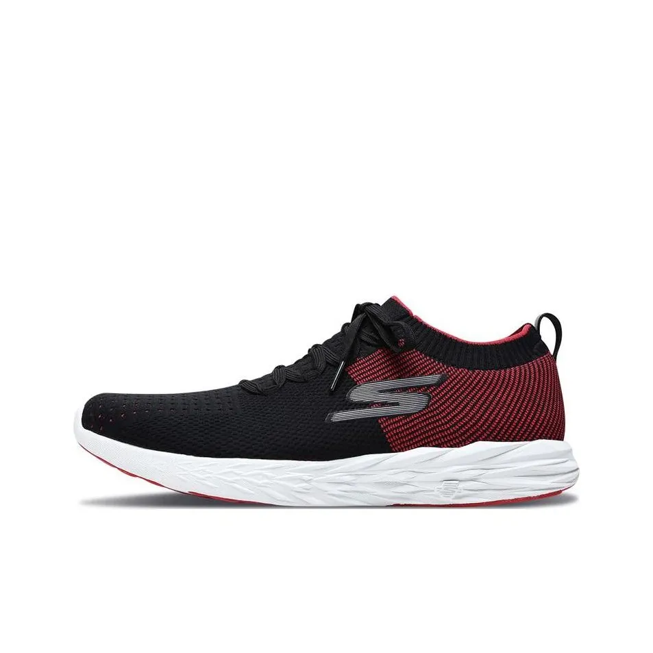 Skechers GO RUN Low Top Casual Running Shoes Men's Black Red