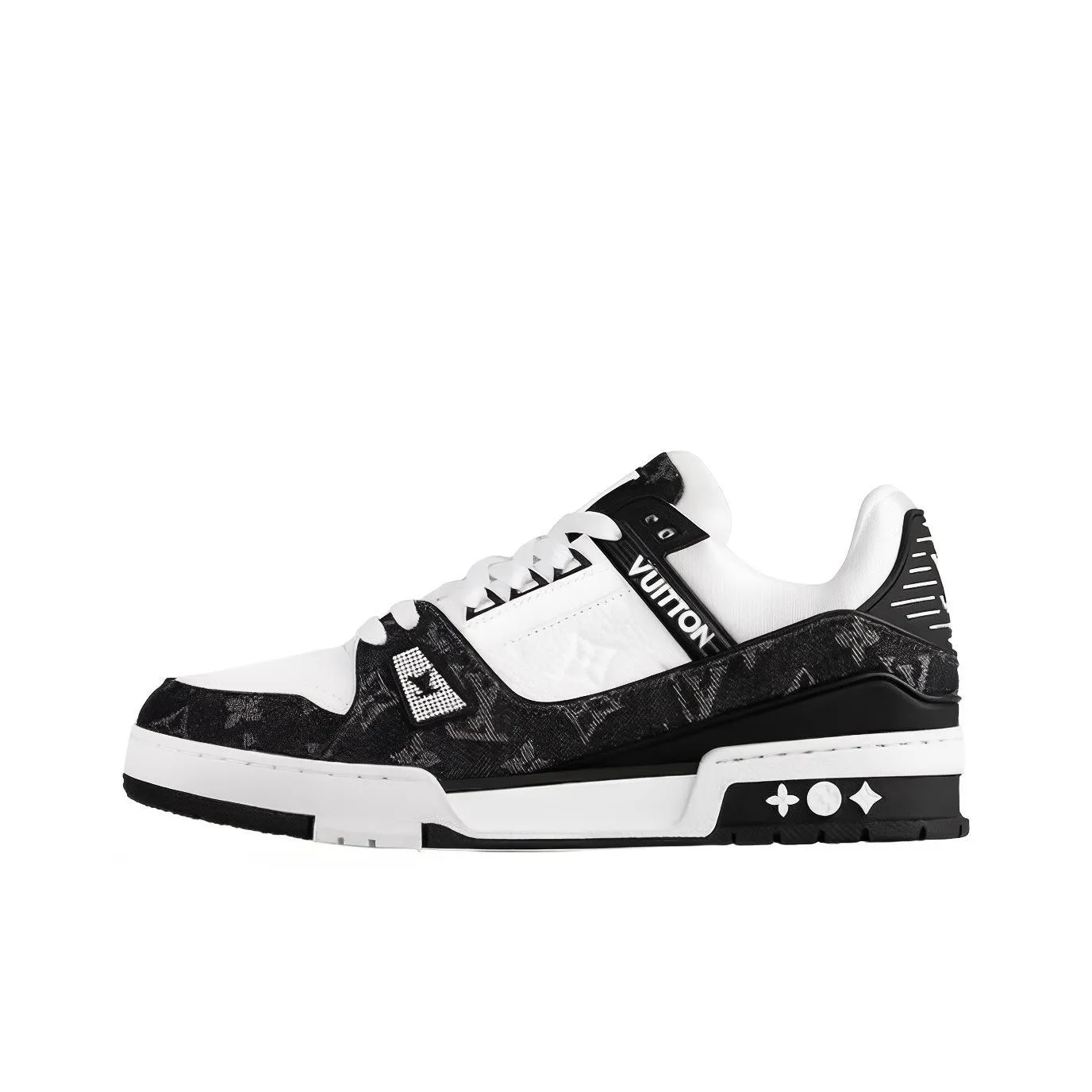 LOUIS VUITTON Lv Trainer Sneaker 'Black Mesh Monogram With White ' Women's