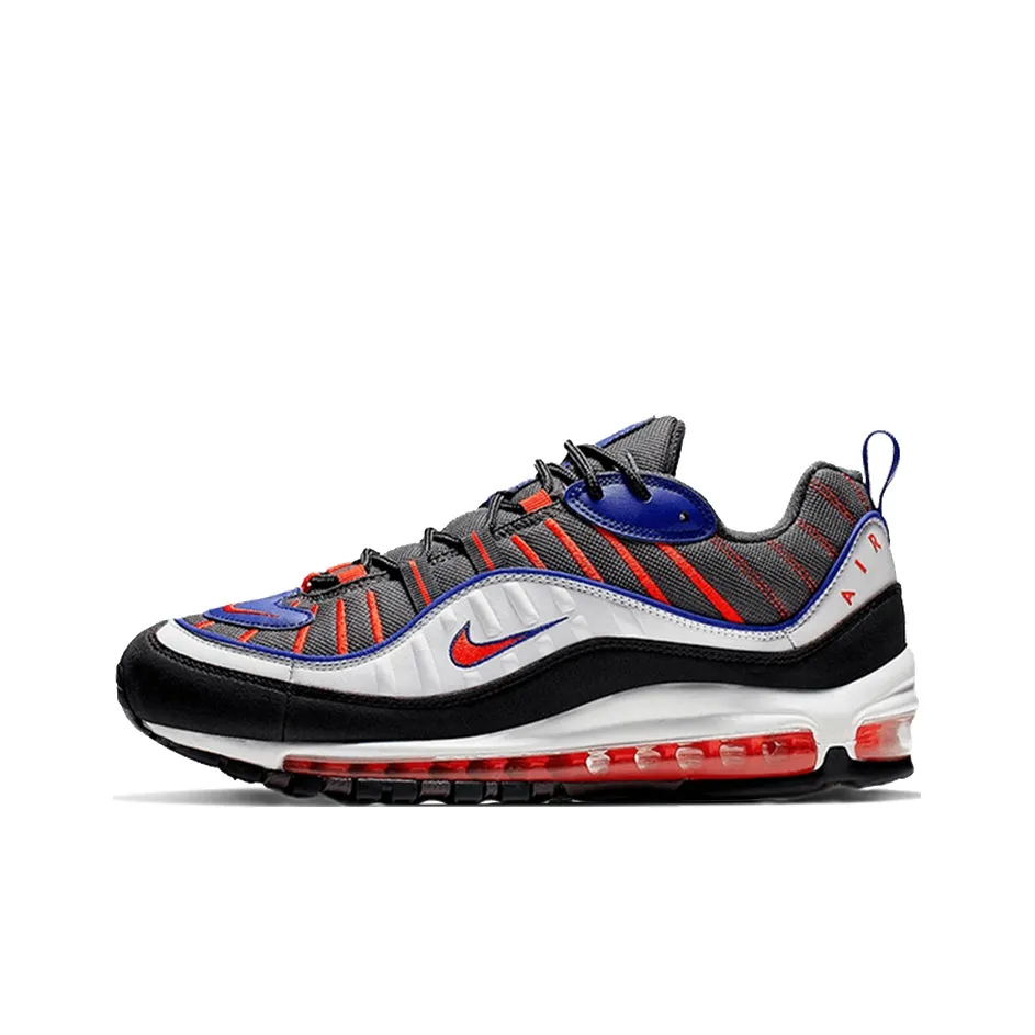 Nike Air Max 98 Low Топ Беговые кроссовки Мужской Серый Оранжевый Bullet