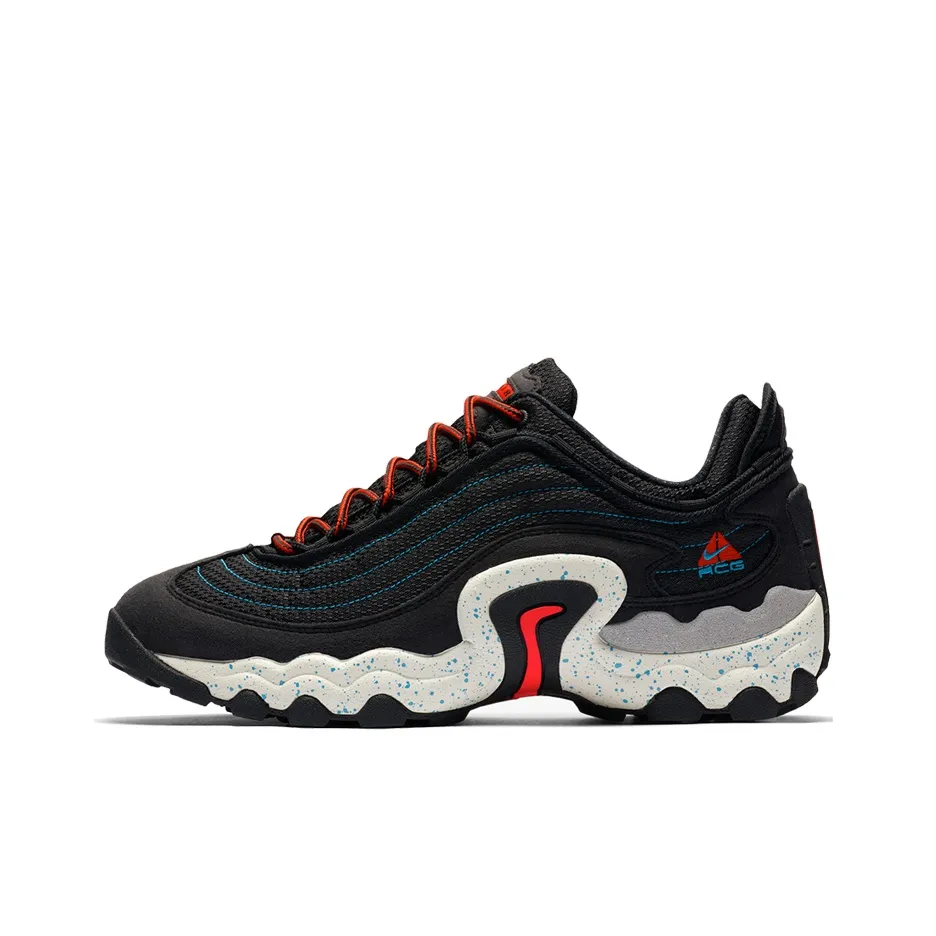 Nike ACG Air Skarn Шок Абсорберы Противоскользящий Низкий Топ Тренировочные Беговые Кроссовки Унисекс Черный Красный