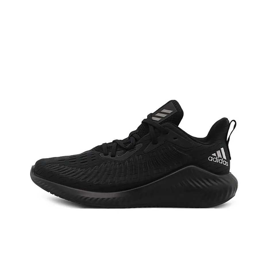 Adidas AlphaBounce Амортизаторы Slip-Resistant Низкий Топ Повседневные Беговые кроссовки Унисекс Черный