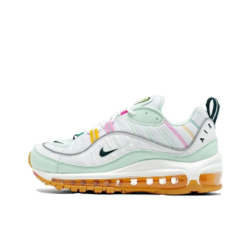 Nike Air Max 98 Running Shoes Women's Low Top Green White