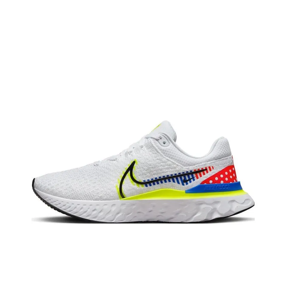 Nike React Infinity Run flyknit glow 3 Premium White Volt Racer Blue