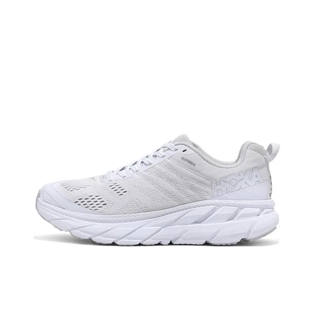 HOKA ONE ONE Clifton 6 Non Slip Легкий Низкий Топ Беговые кроссовки Мужские Белые
