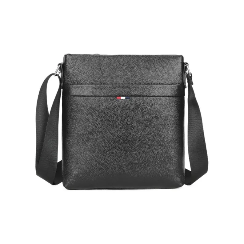 DOSRFINI Корова Кожа Бизнес Коммутирование Вертикальная Сумка через плечо Мужская Черная