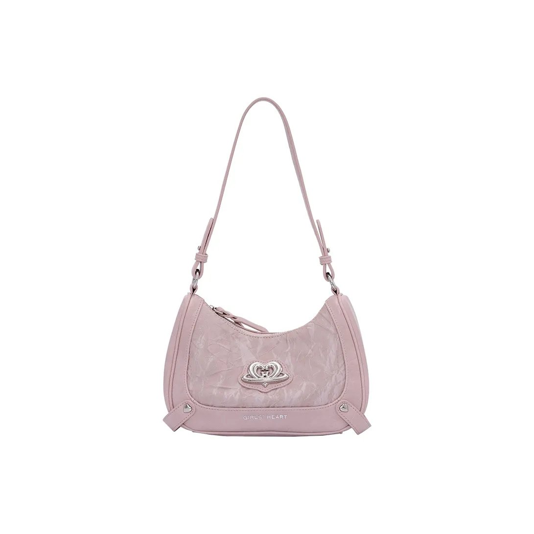 Girls Heart Artificial Leather Shoulder Bag Women's Pink/Silver/Beige