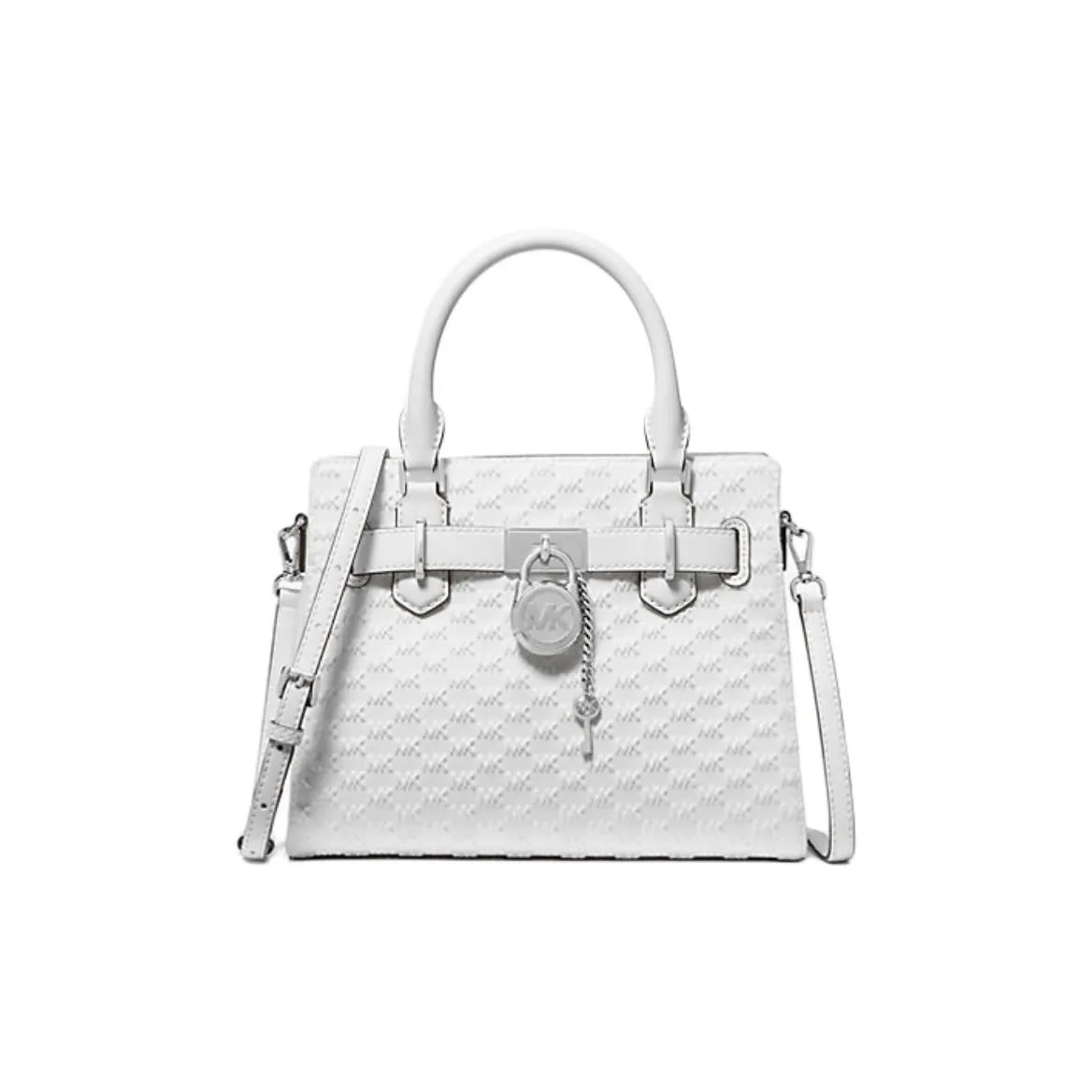 MICHAEL KORS Hamilton Series Denim Shoulder Bag, Crossbody Bag, Handbag Small Size Women's Multicolor Optical White