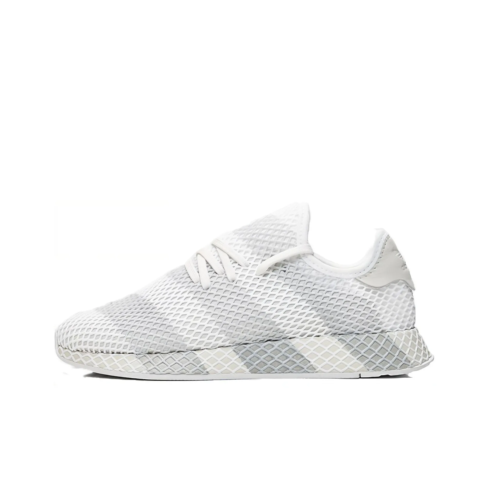 Adidas Originals Deerupt Аbrasion Resistant Дышащие Низкие Беговые Кроссовки Унисекс Белые