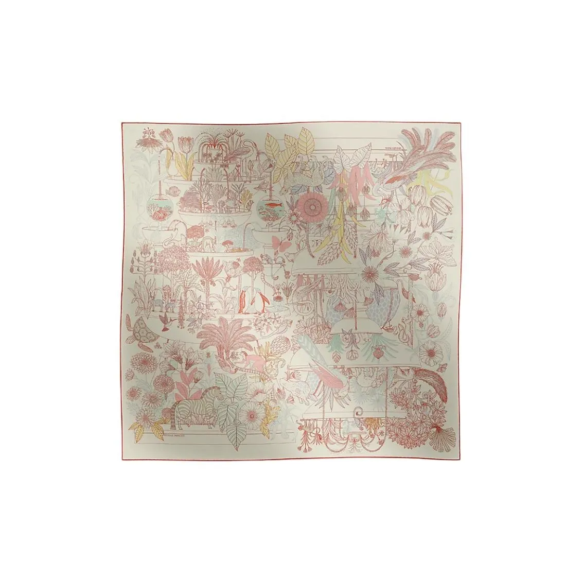 HERMES Mulberry Silk Scarves Women's Pink