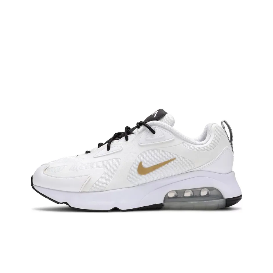 Nike Air Max 200 Амортизация Низкий Топ Беговые Кроссовки Мужские Серый Белый