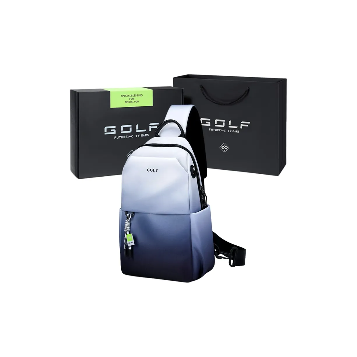 GOLF Fabric Shoulder Bag Crossbody Bag Sling Bags Medium Size Men's Ink Wash Gradient
