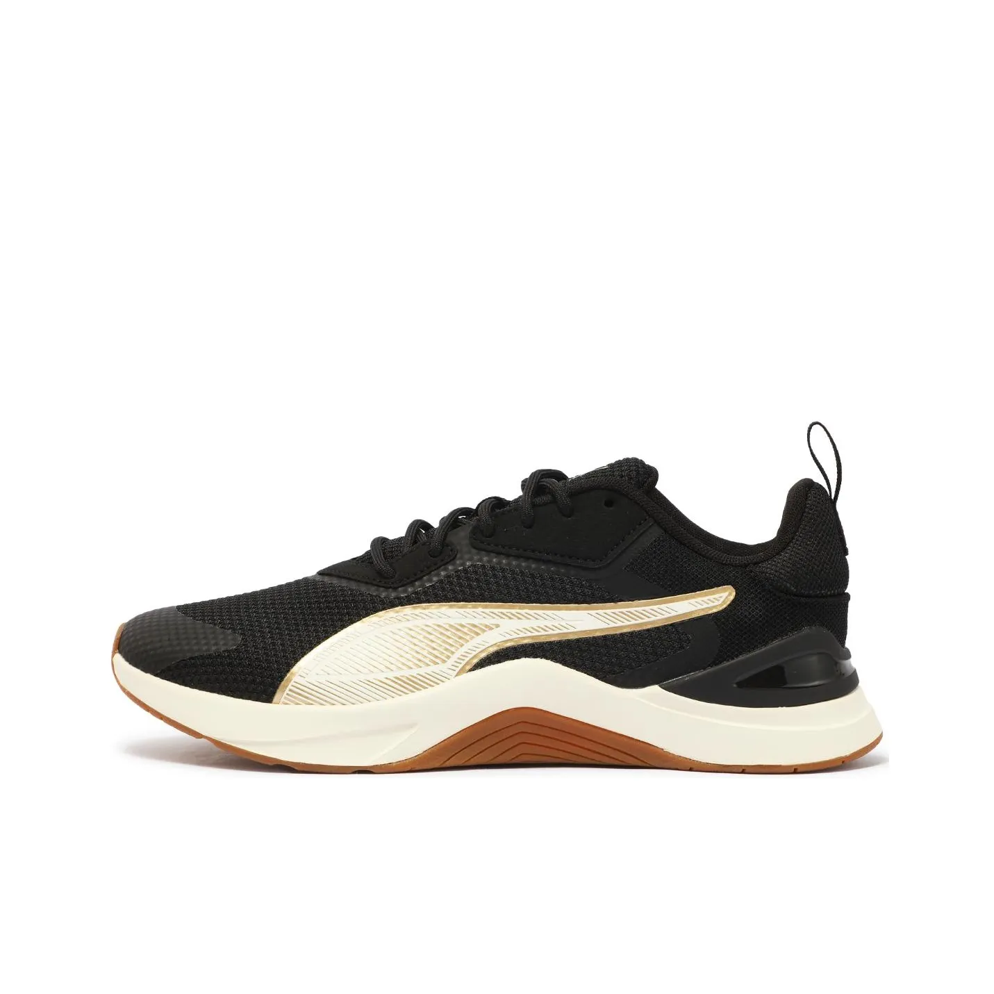 PUMA Infusion Амортизация Поддержка Низкий Топ Тренировочные Кроссовки Женские Черный Белый Золото