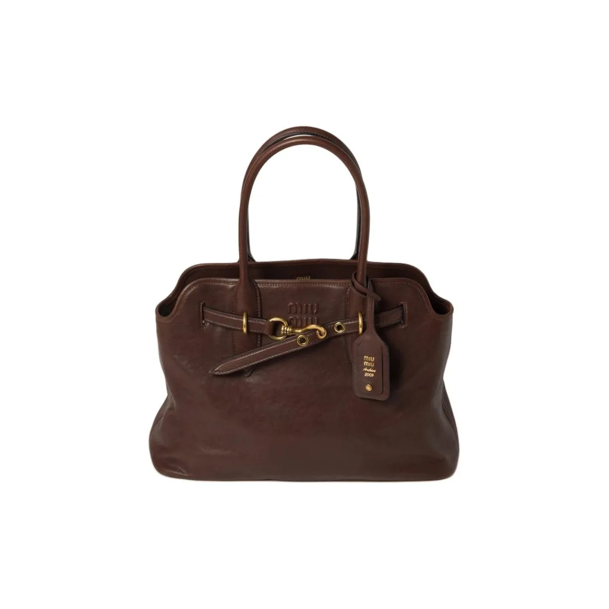 MIU MIU Leather Shoulder Bag Crossbody Bag Handbag Women's Briarwood