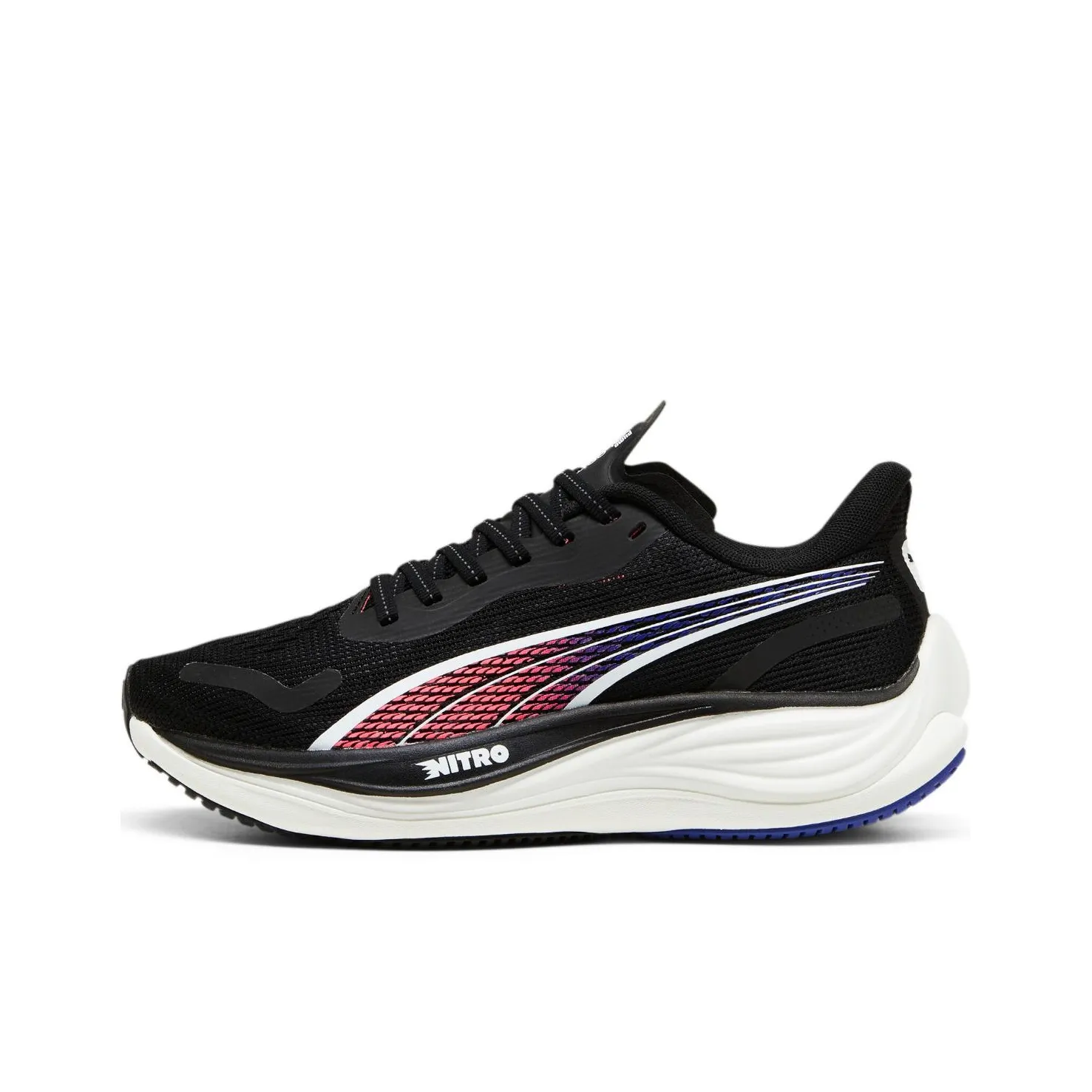PUMA Velocity Nitro 3 противоскользящие устойчивые к истиранию низкий топ беговые кроссовки женские черный красный синий