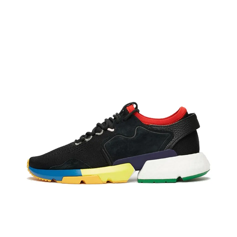 Social Status x Adidas Originals Consortium Shock Absorbers Slip-Resistant Low-Top Running Shoes Men's Black Rainbow