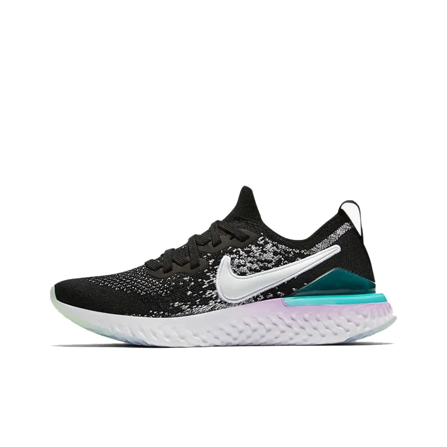 Nike Epic React Flyknit 2 Non Нижняя юбка Легкий Низкий Топ Марафон Беговые кроссовки Женские Белый Черный