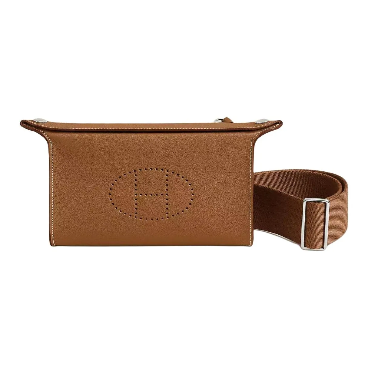 HERMES Videpoches Togo Calfskin Shoulder Bag Crossbody Bag Men
s 37 Gold Gold Brown