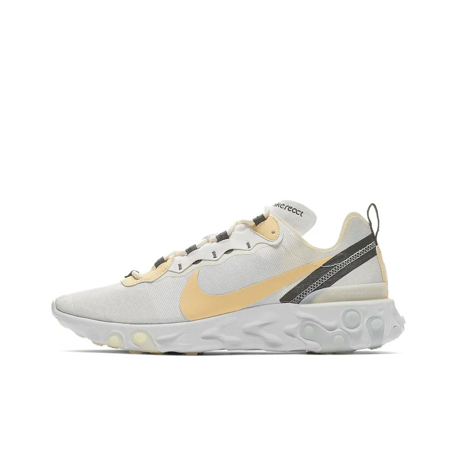 Nike React Element 55 Low Топ Беговые кроссовки Унисекс Белый Желтый