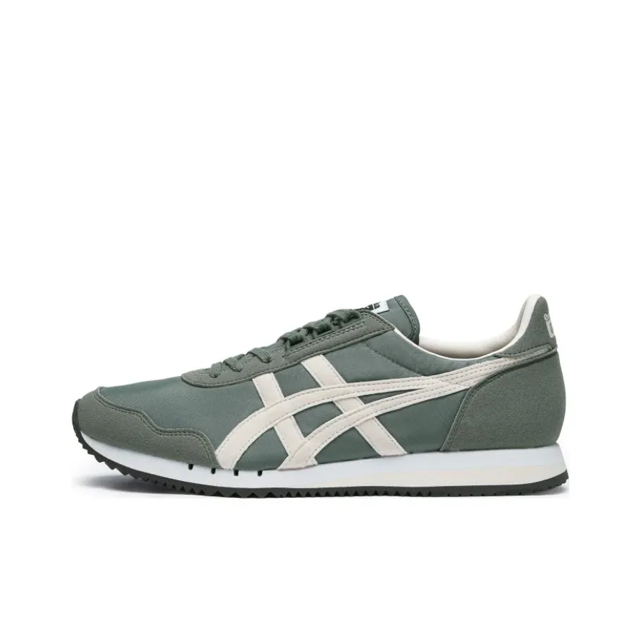 Onitsuka Tiger Dualio Slip Resistant Abrasion Resistant Легкий Низкий Топ Casual Унисекс Серый Зеленый