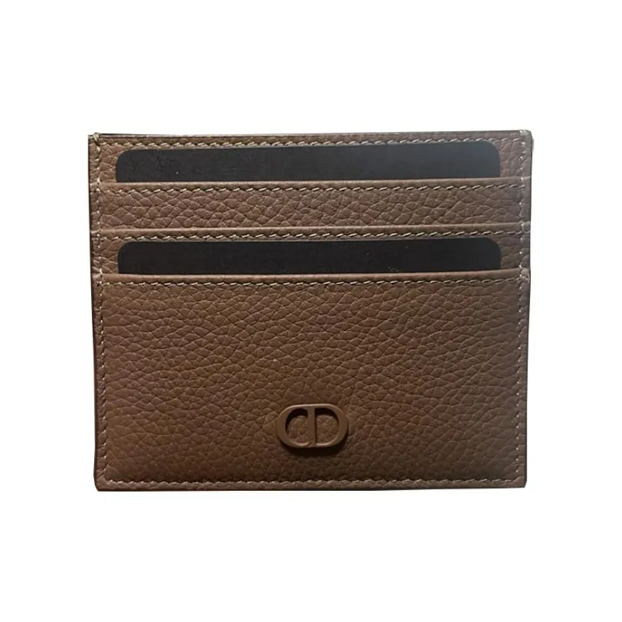 DIOR Мужской кошелек из коровьей крупнозернистой кожи коричневый