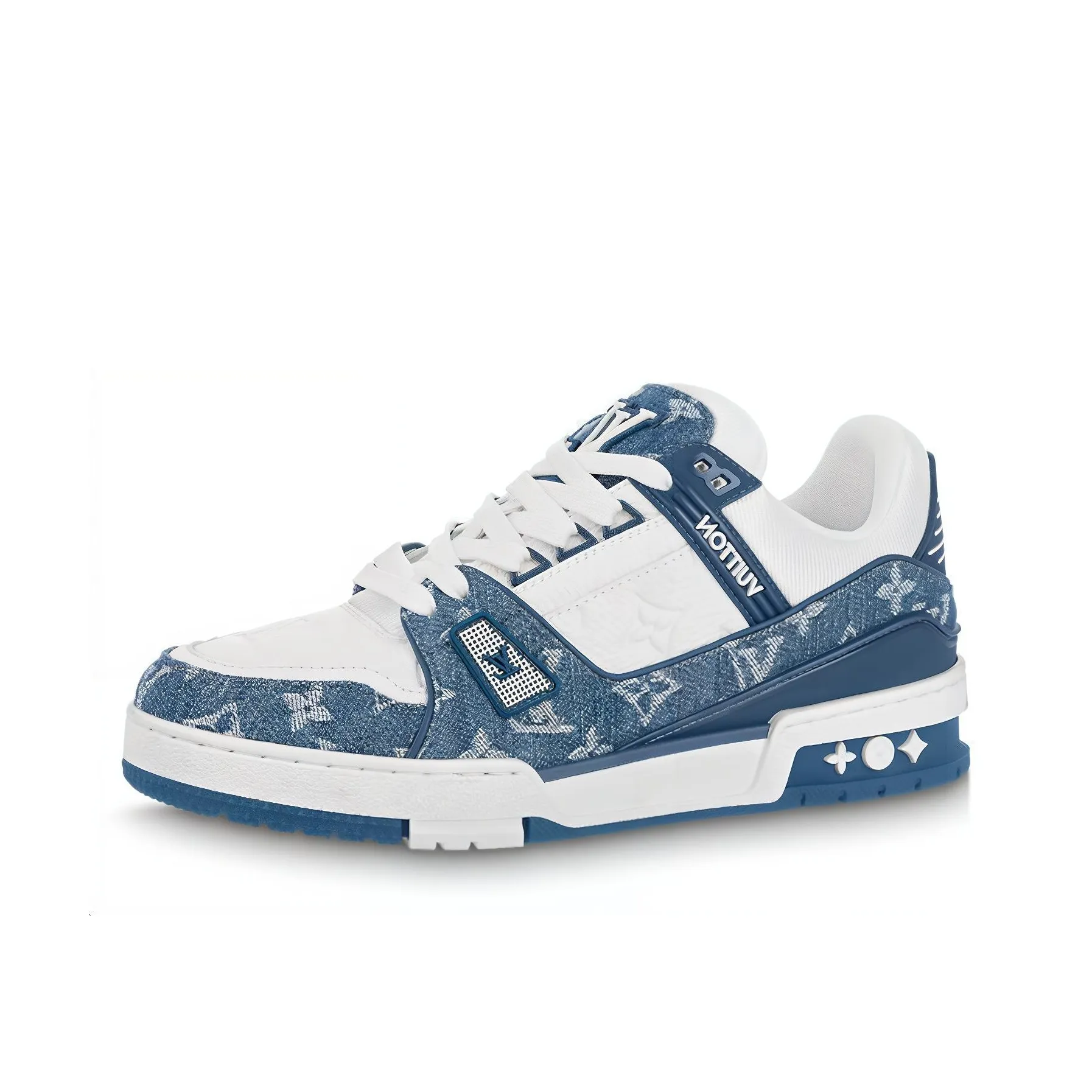 LOUIS VUITTON Lv Trainer Sneakers 'White With Blue Mesh Monogram' Women's